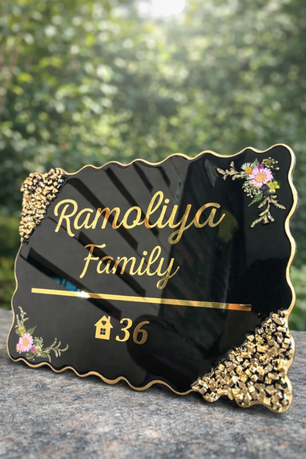 Black Elegance Resin Name Plate (Customized Name Plate)